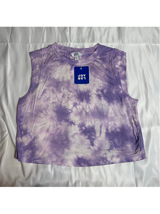 JoyLab Tops - Women's JoyLab Purple White Tie-Dye Cropped Tank Top S